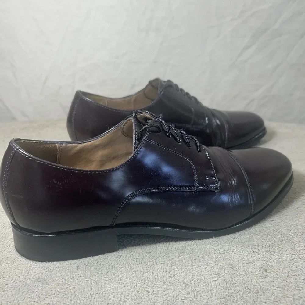 Florsheim Broxton Cap Toe Dress Shoes Mens 9 D Burgundy Leather Oxford 11222-601